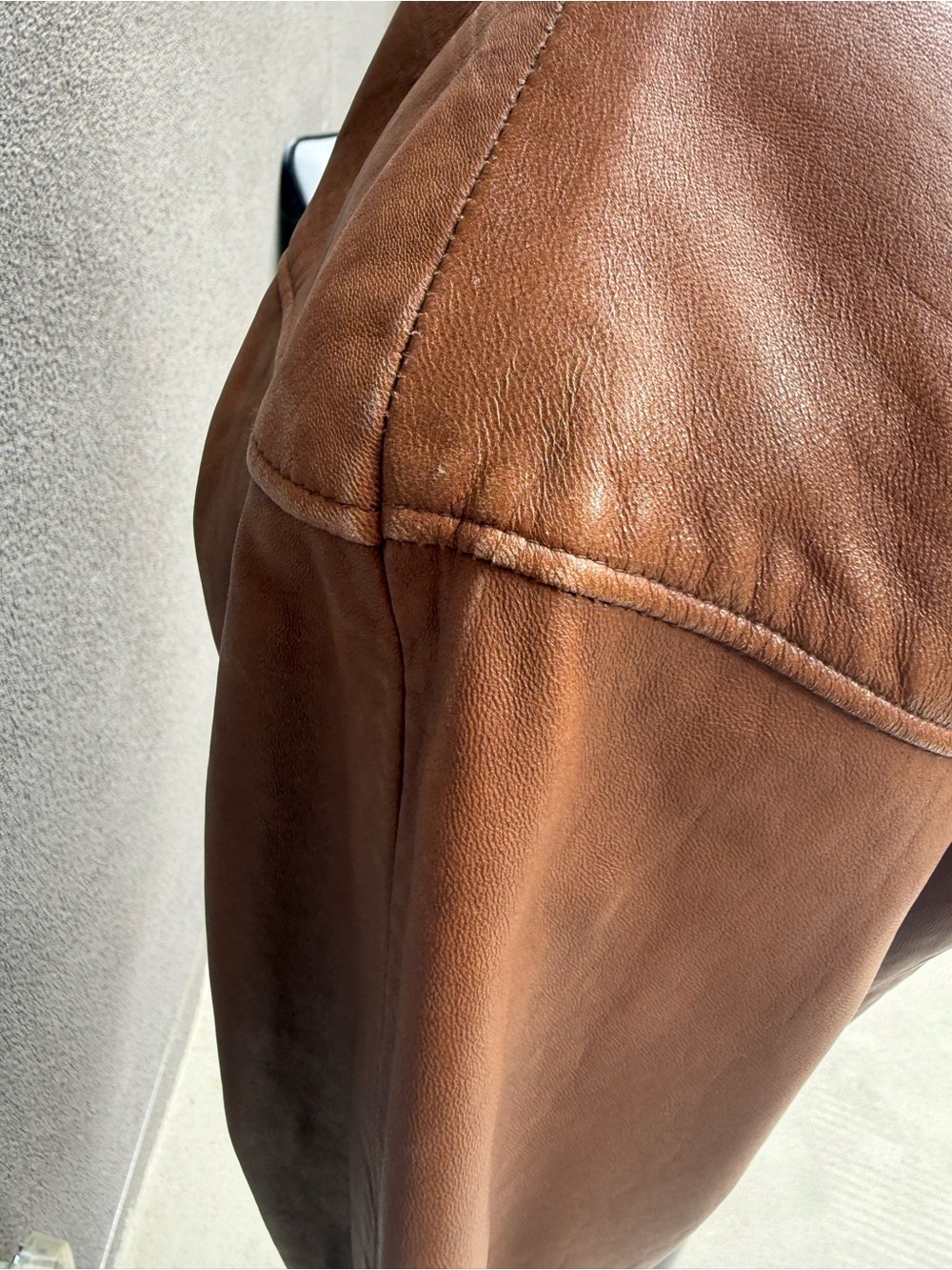 Vintage Firenze Santa Barbara Cropped Leather Moto Jacket Sz S Tan Brown - Picture 3 of 5